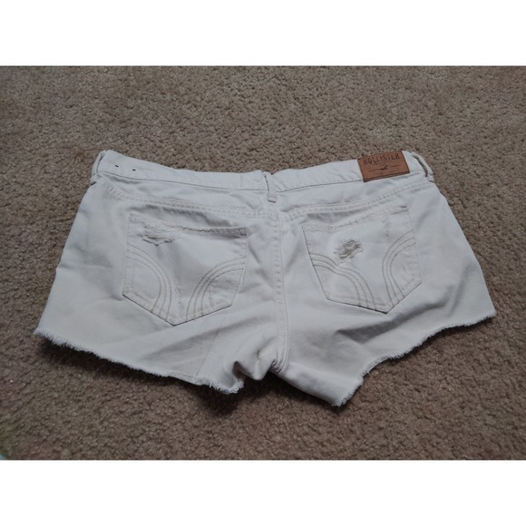 Y2K Hollister White Denim Short Shorts Sz 9 - Picture 2 of 5